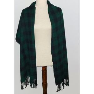 Green and black plaid Scarf